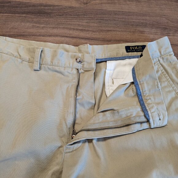 Polo Ralph Lauren Shorts Size 35 Beige Khaki Classic Fit Preppy 9in Cotton Chino - Picture 7 of 7